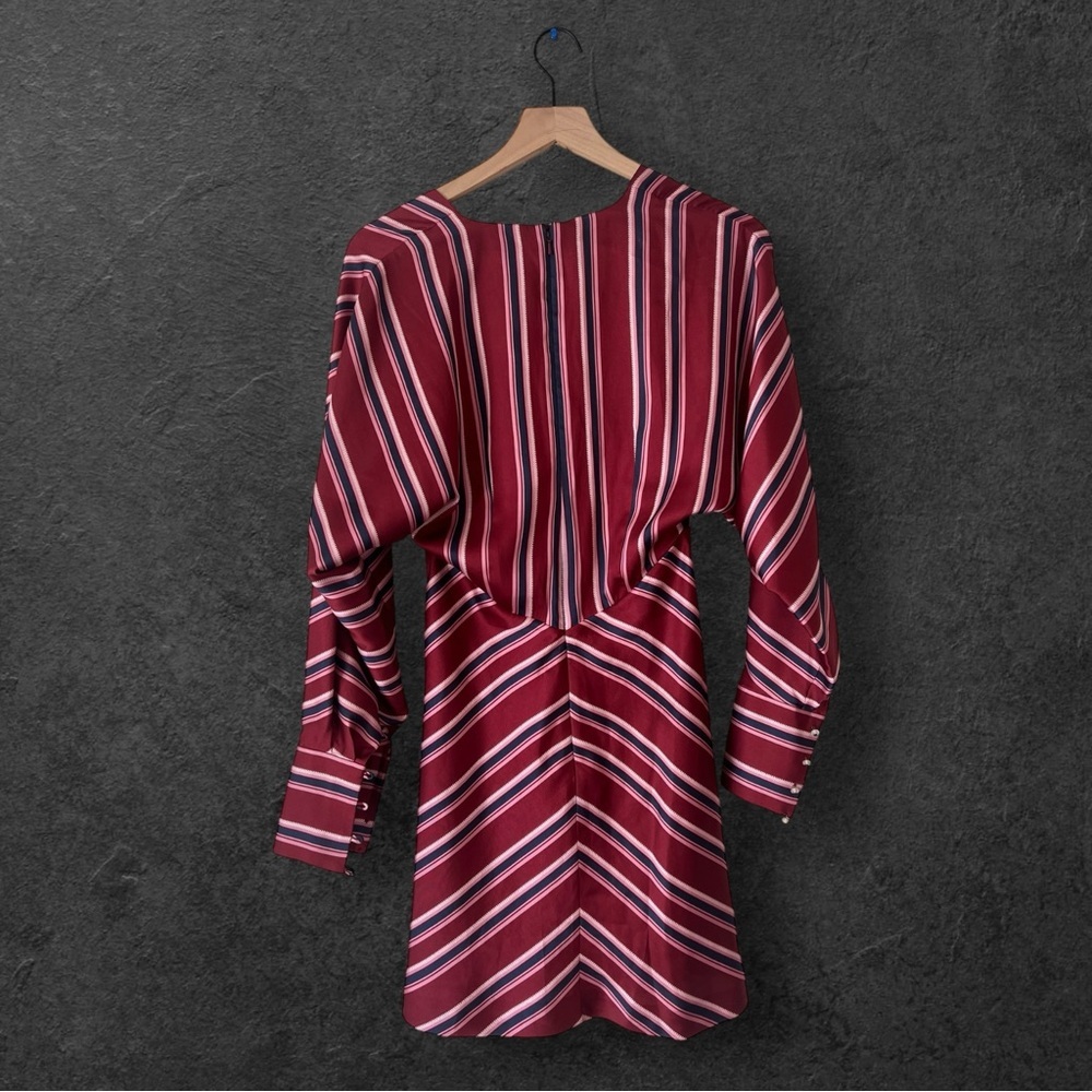 Alexis Tena Striped V-neck A-line Deep Plunge V Mini Dress Size S - Picture 12 of 14